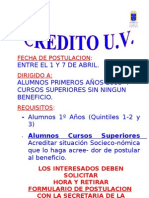 Afiche Postulacion Credito Uv Cursos Sup y 1º Años 2008