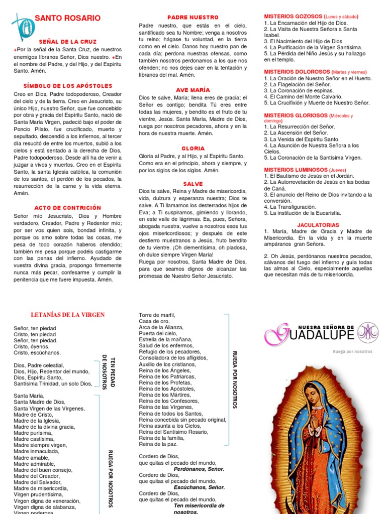 Rosario Completo a la Virgen de Guadalupe | PDF | María, madre de Jesús ...