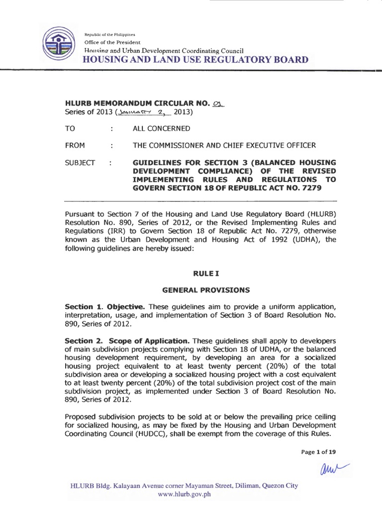 Housing and Land Use Regulatory Board and Urban Development