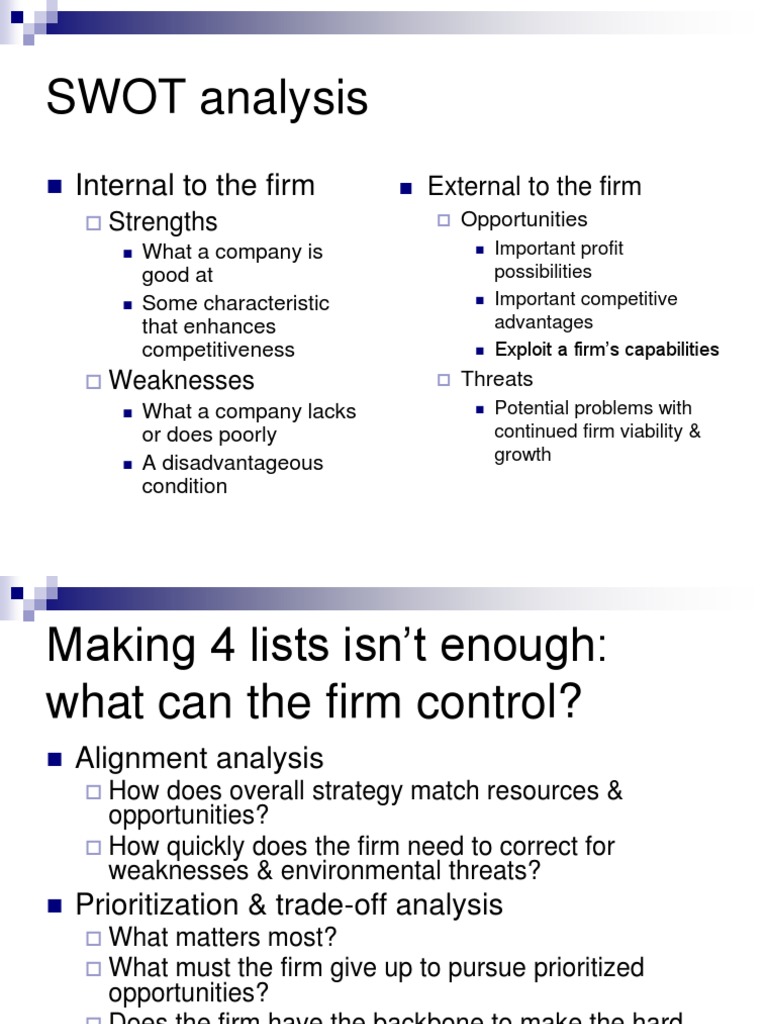 SWOT and Value Chain Analysis Guide | PDF | Value Chain | Swot Analysis