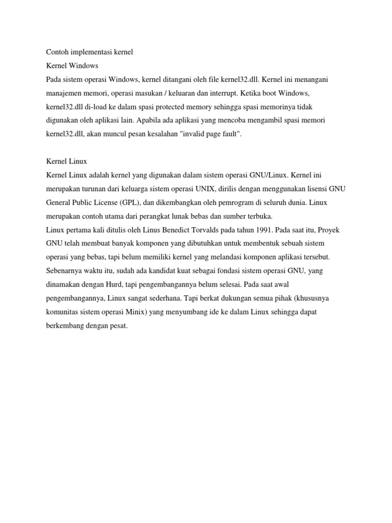 Perbandingan Kernel Windows dan Linux | PDF