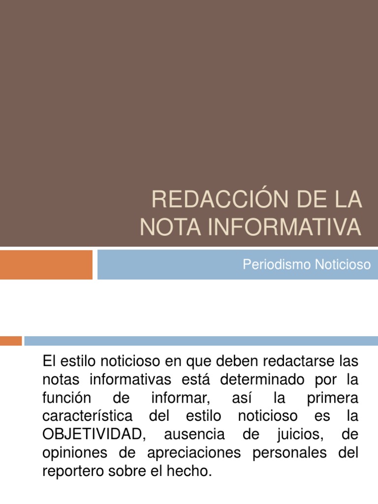 Cómo redactar una nota informativa | PDF | México | Presidentes de los ...