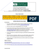 University of South Florida Academic Space Planning & Assignment Guide To Fall 2014 Final Exams-Tampa Campus