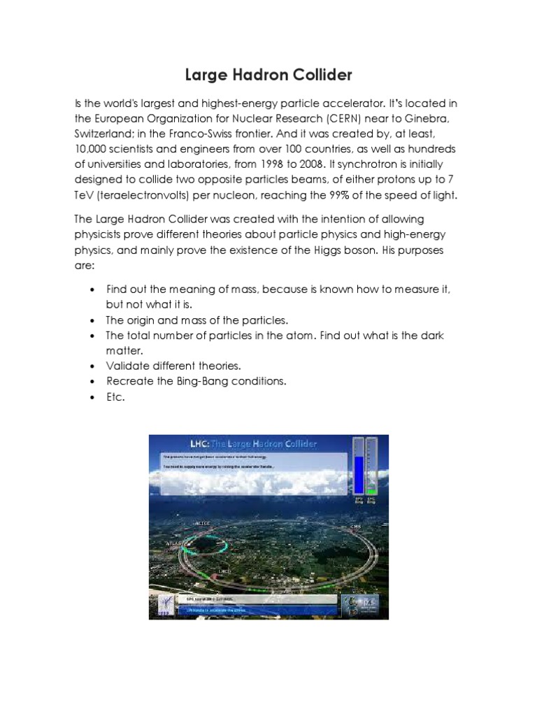 Large Hadron Collider PDF Large Hadron Collider Atlas Experiment