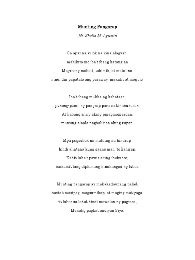 Munting Pangarap | PDF