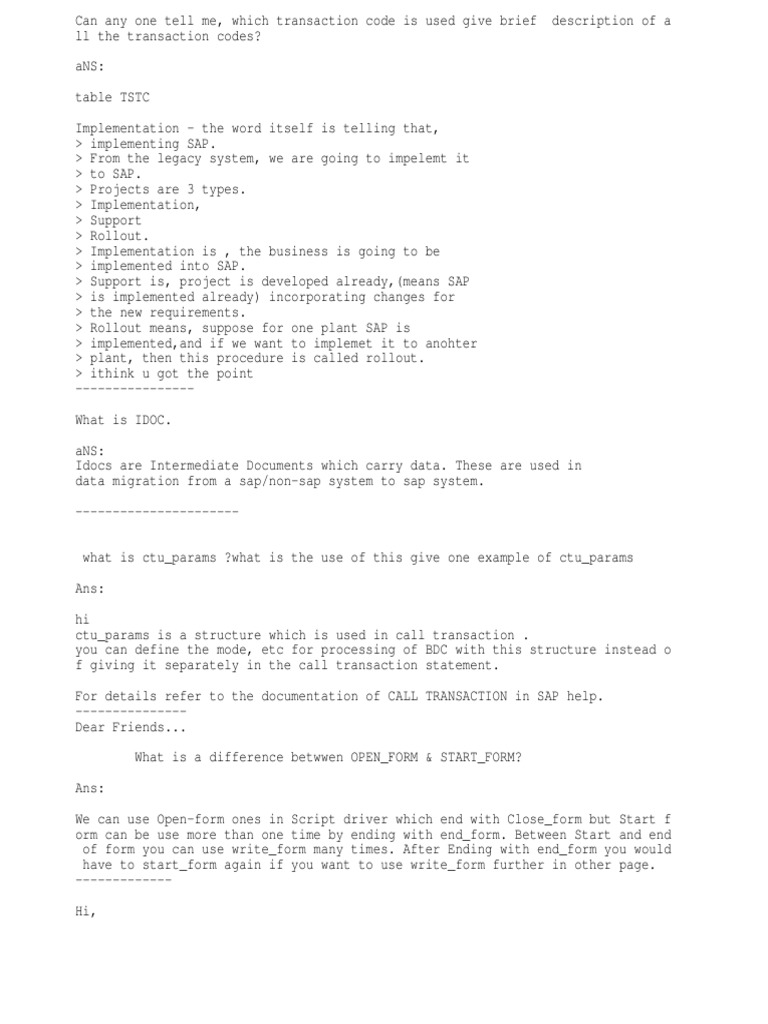 Which T-Code Is Used Give Brief Description of All T-Codes | PDF | C ...