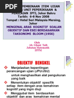 Soalan Matematik Mengikut Aras Taksonomi Bloom