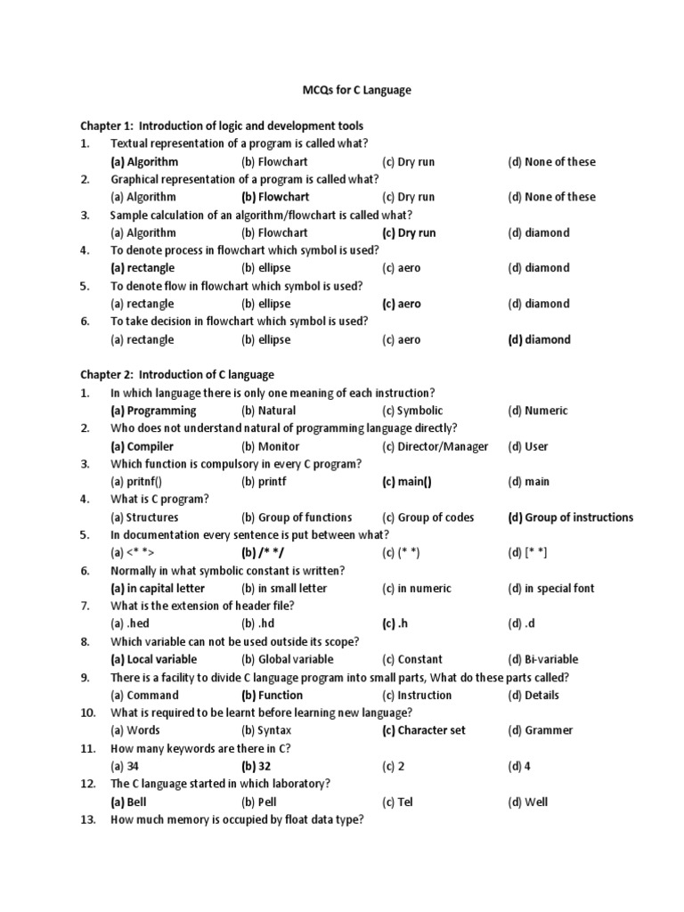 C programming online Test, C language MCQ Test, C Quiz