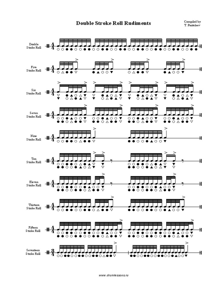 Double Stroke Roll Rudiments Guide | PDF