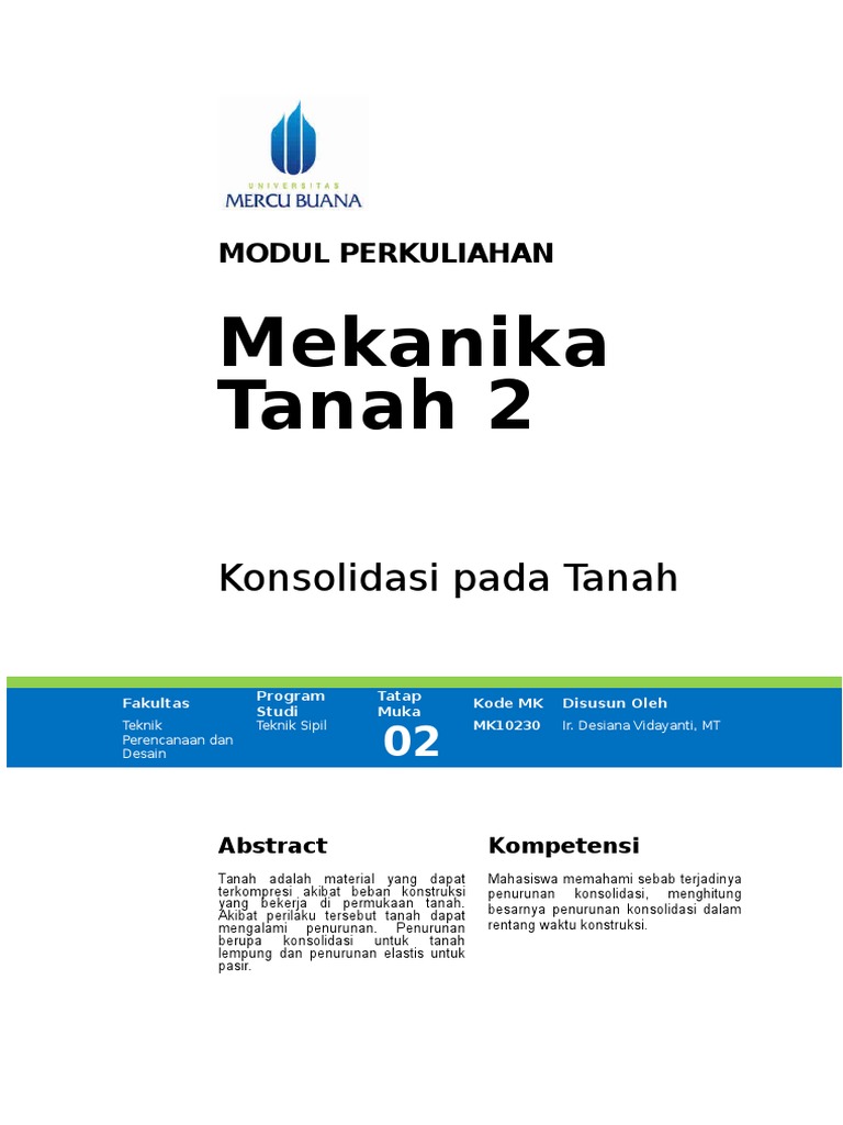 Contoh Soal Mekanika Tanah 2 Konsolidasi Contoh Soal Terbaru