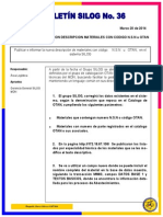 Boletin No 36 Publicacion Correccion Descripcion Materiales Codigo NSN - OTAN PDF