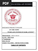 Mark Antony's Pursuit of Power and Alliance with Cleopatra