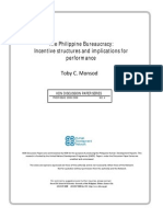 The Philippine Bureaucracy: Incentive Structures and Implications For Performance