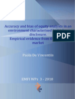 Accuracy and Bias of Equity Analysts - Paola de Vincentiis