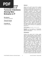 Download An Experimental Investigation of Turnover Intentions Among New Entrants in IT by colossal SN2421872 doc pdf