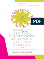 Programa del Festival Internacional de las Artes Coahuila Julio Torri 2014