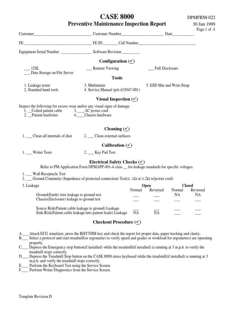 CASE 8000: Preventive Maintenance Inspection Report | PDF | Electronics ...