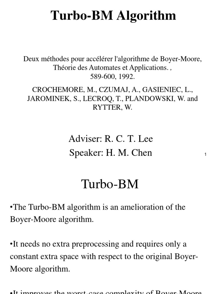 Turbo BM, PDF, String (Computer Science)