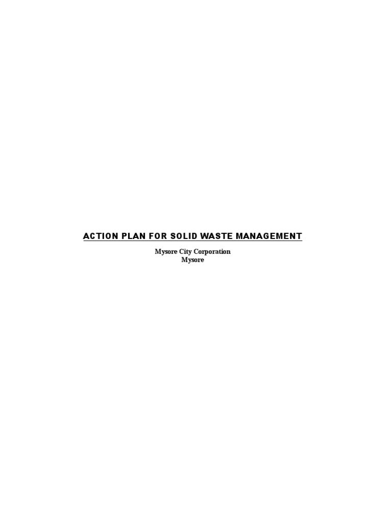 Mysore Solid Waste Management Action Plan | PDF | Bangalore | Expense
