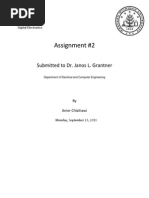 Assignment 2 #: Submitted To Dr. Janos L. Grantner