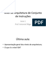 Aula 1 - Nível de Arquitetura de Conjunto de Instruções PDF