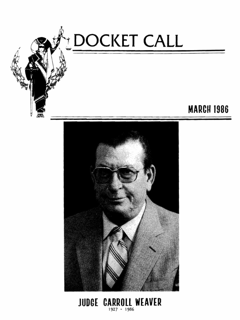 1986 March Docket Call PDF Habeas Corpus Writ