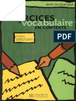 Exercices de Vocabulaire en Contexte - Niveau Debutant PDF