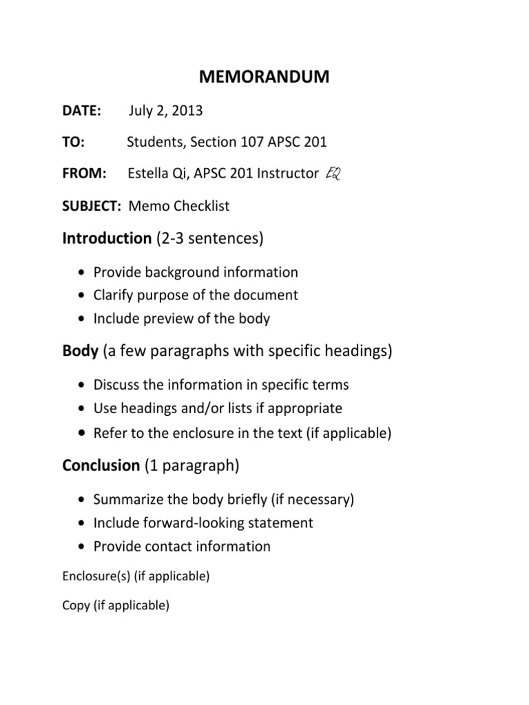 Memorandum Format | PDF
