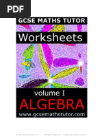 E-Book 'Worksheets Volume #1 - Algebra' Revision From GCSE Maths Tutor