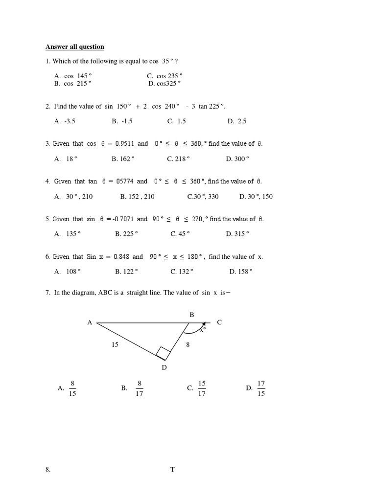 Penilaian Kurikulum  Trigonometric Functions  Sine