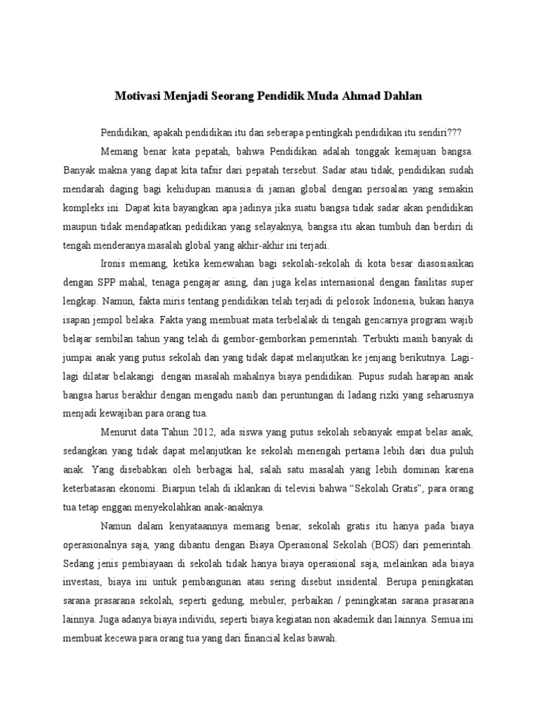 Contoh Esai Pendidikan Nasional | PDF