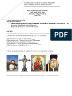 Test de Evaluare Inițială, Cls. a II-A, Religie