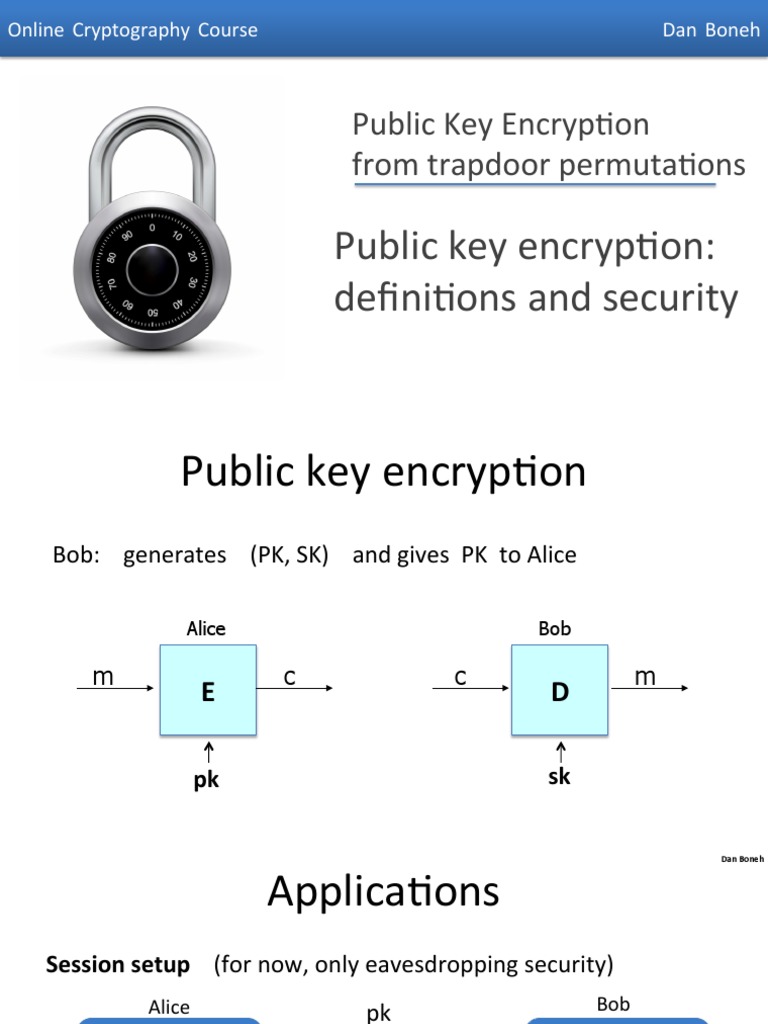 Public Key Encryption via Trapdoor Functions | PDF | Teaching Methods ...