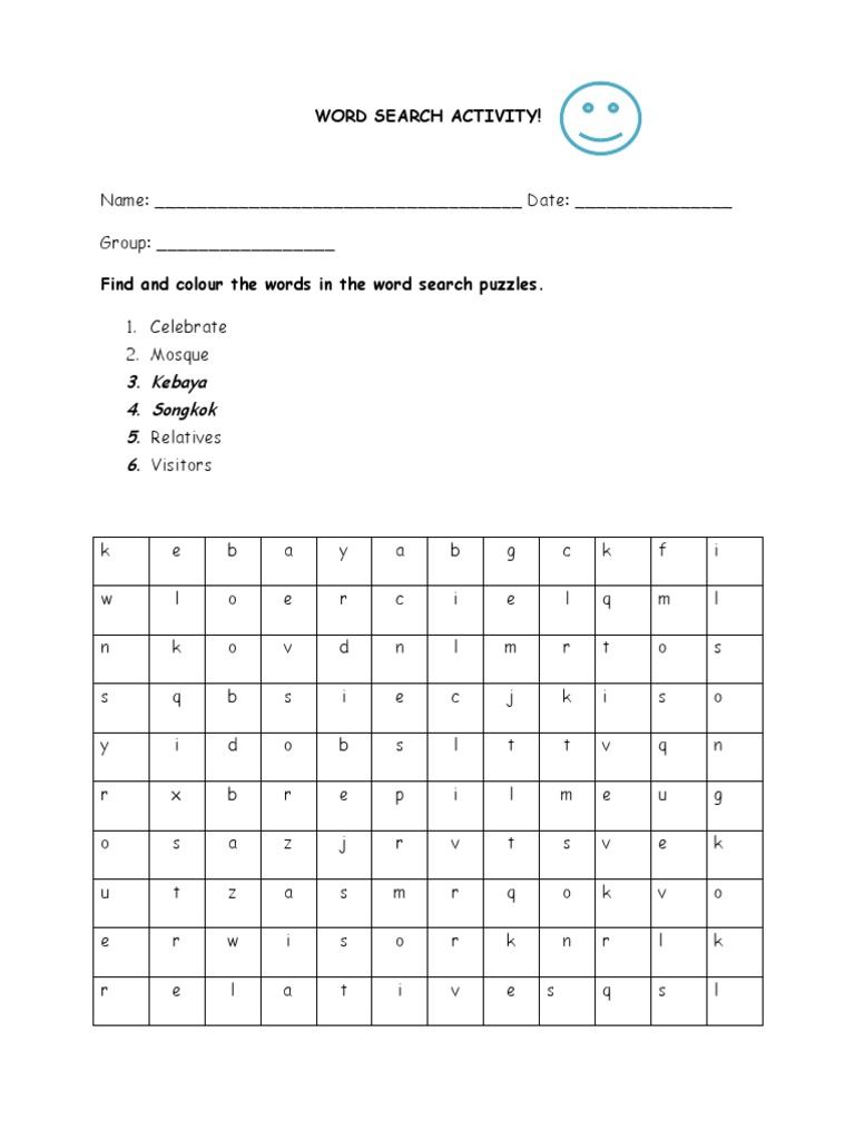 Word Search Activity | PDF