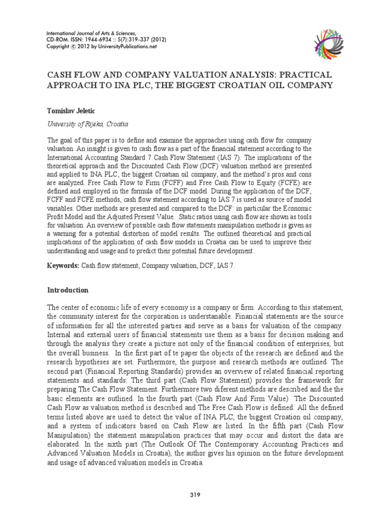 Cash Flow and Company Valuation Analysis PDF | PDF | International ...