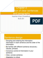 BUS 251 Chapter on Construction of Clear Sentences and Paragraphs