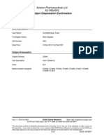 Subject Dispensation Confirmation: Actelion Pharmaceuticals LTD AC-065A303