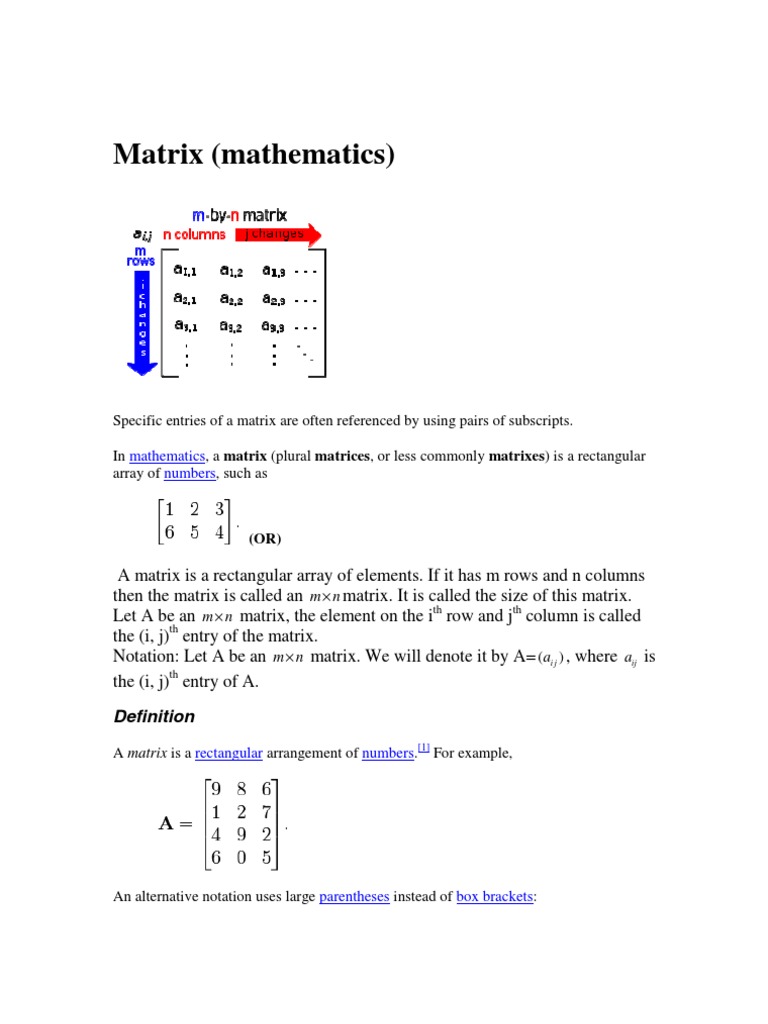 Matrix (Mathematics) | Matrix (Mathematics) | System Of Linear