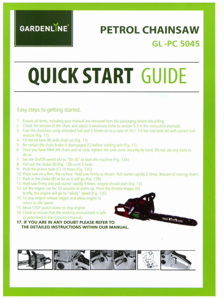 Gardenline GLPC 5045 Chainsaw Manual PDF