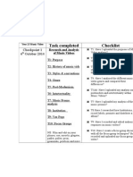 Task Completed Checklist: Checkpoint 1 6 October 2014