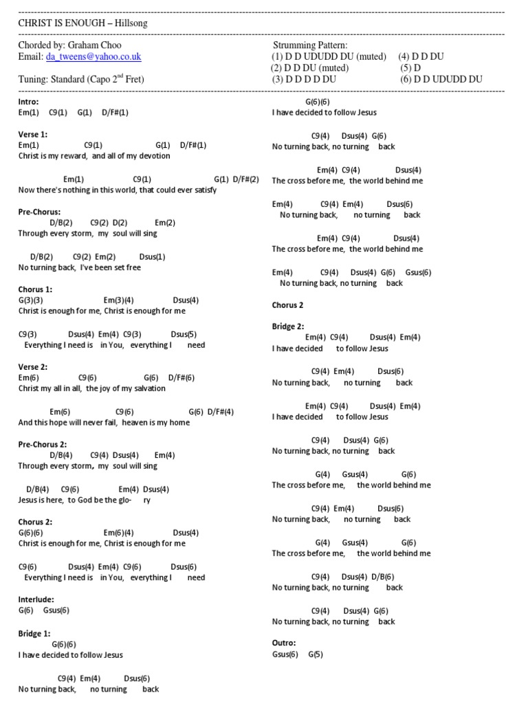 Christ Is Enough Lyrics And Chords Song Structure Religious Belief And Doctrine