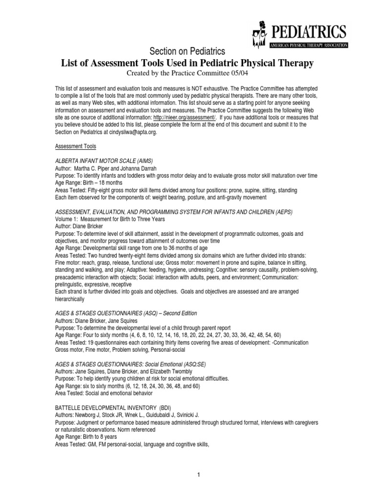 Ped Assessment Tools | PDF