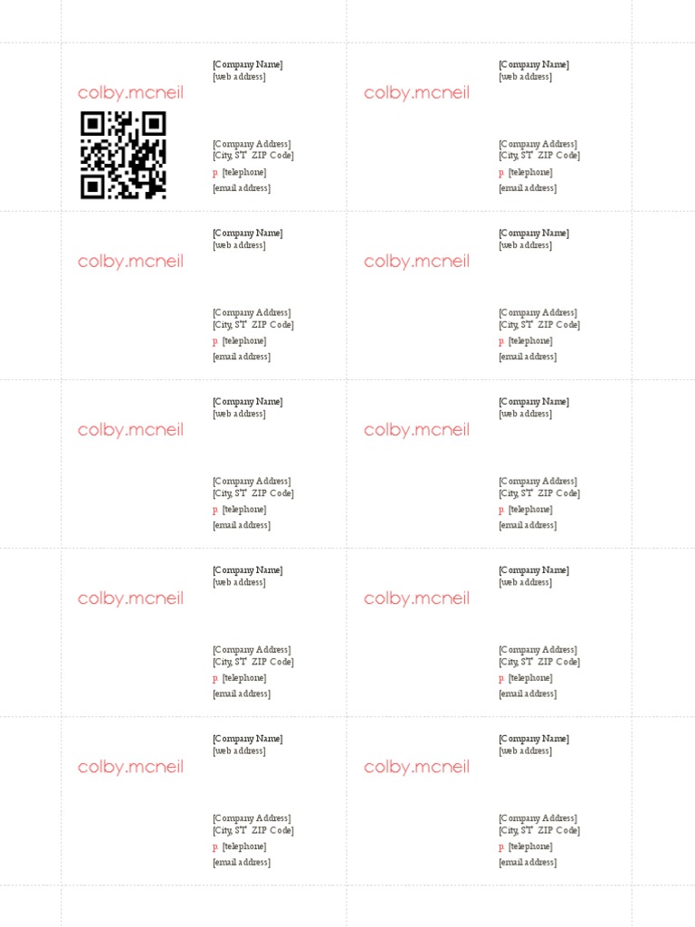 Company Contact Information Template | PDF