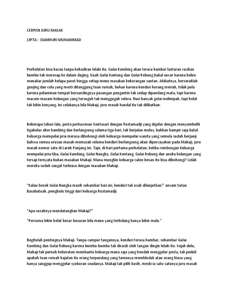 Cerpen Juru Masak PDF