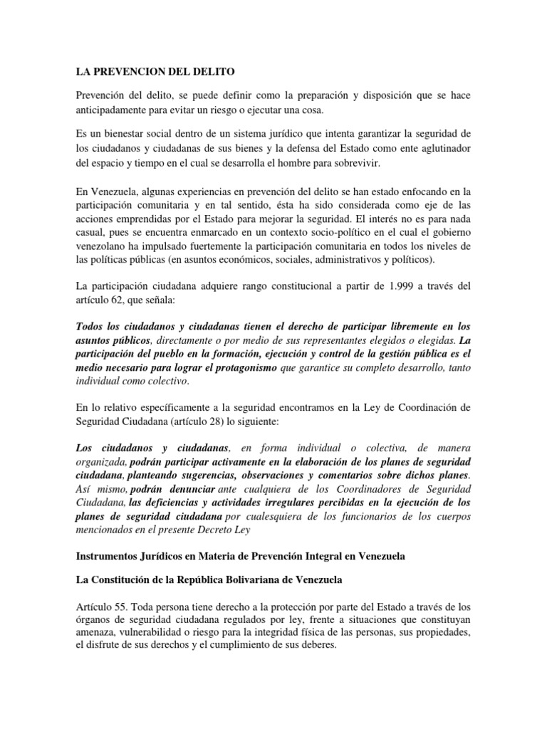 La Prevencion Del Delito | PDF | Delito | Derecho penal