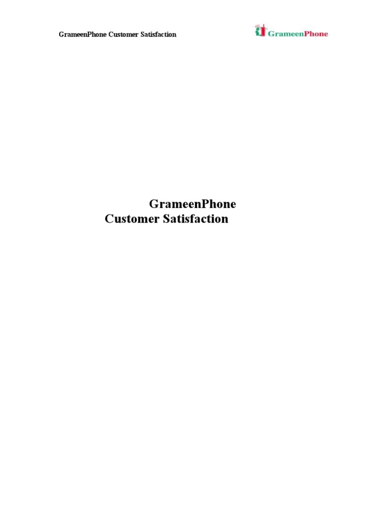 GrameenPhone Customer Satisfaction | PDF | Roaming | Telecommunications
