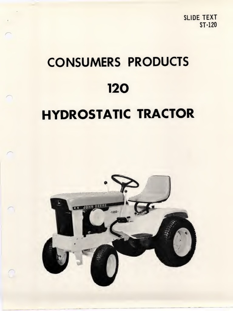 John Deere Riding Mower 120 Hydrostatic Tractor Manual | Transmission  (Mechanics) | Ignition System