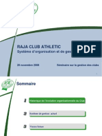 RAJA CLUB ATHLETIC Système D'organisation Et de Gestion Du Club 2008 PDF