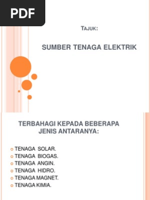 Sumber Tenaga Elektrik Pdf