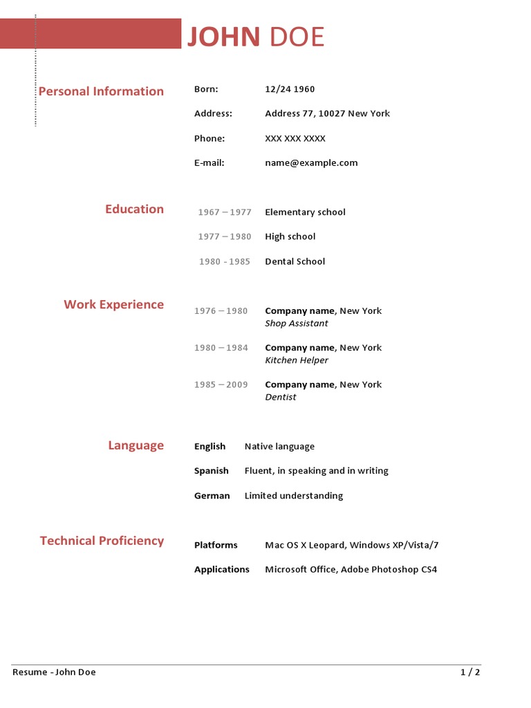 John Doe Resume Overview | PDF